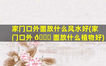 家门口外面放什么风水好(家门口外 🐕 面放什么植物好)